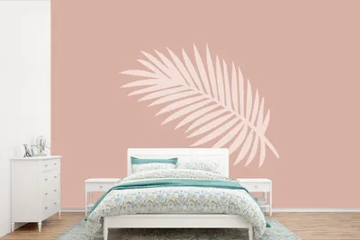 Produktbild von MuchoWow® Fototapete für Wohnzimmer oder Schlafzimmer Wandtapete Vinyl Motivtapete Sommer - Blatt - Pastell - 525x350 cm - Das Hintergrundbild