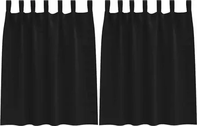 Immagine prodotto di vidaXL Tende oscuranti con anelli 2 pezzi Nero 140 x 140 cm