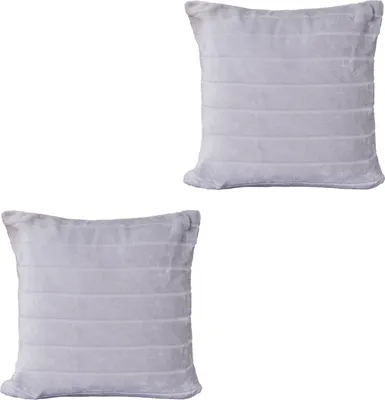Produktbild von 2er Set Flanell Kissenbezug Kissenhülle Bezug Reißverschluss Grau 45x45cm