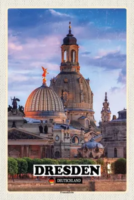 Produktbild von vianmo Holzschild 18x12 cm Dresden Frauenkirche