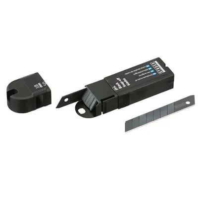 Produktbild von Stroxx Ersatzmesser 18 mm schwarz, 50 Stück Abbrechklingen für Cuttermesser, langlebige Stahlklingen