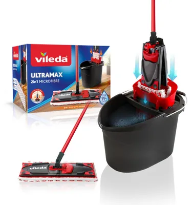 Image de Kit de nettoyage des sols comprenant un seau et une serpillère