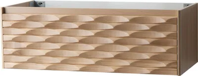 Productafbeelding van BELVIT ARGENA Onderkast voor wastafel, 120 cm, 1 lade, zonder handgreep, soft-close sluiting, licht eikenhout met golfpatroon, multiplex met espenfineer