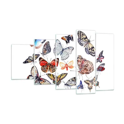 Produktbild von Bilder auf glas - Schmetterlinge Illustration Bunt Flügel - 100x60cm - Glasbilder - Wandbilder - Kunstdruck - Wanddekoration aus Glas - Glas Bilder - Wandbild auf Glas - GEG100x60-2916