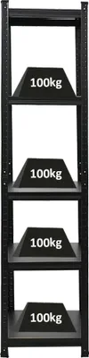 Produktbild von All Black Series Schwerlastregal Ragnar | HxBxT 180x45x45cm | Fachlast 100kg | Matt Schwarz