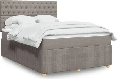 Produktbild von Boxspringbett mit Matratze Taupe 140x200 cm Stoff, Klassische Betten 2024 Neu DesignMöbel