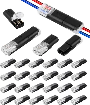 Produktbild von 24x Kabelverbinder Wasserdicht 2 Polig Steckverbinder Schwarz fuer 18 22 AWG Steckverbinder 2 Polig mit Schnellverschluss KFZ XT60 Stecker Alternative
