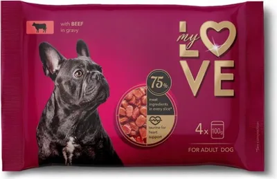 Zdjęcie produktu dla Karma dla psa Mylove z wołowiną 4 x 100 g