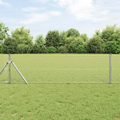 Produktbild von "2026 Promotion" Forstzaun - Geschweißter Drahtzaun - Silber 0,4x25 m - Metallzäune CC25938