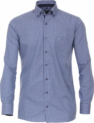Produktbild von CASAMODA Herren Businesshemd Langarm Button-Down Comfort Fit Blau kariert 41