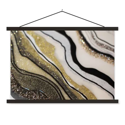 Produktbild von MuchoWow® Textilposter Edelstein - Abstrakt - Marmor - Natur 120x80 cm mit schwarzem Rahmen - Wanddeko