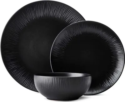 Immagine prodotto di Mikasa Jardin Midnight Set da 12 pezzi in gres, confezione regalo