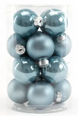 Produktbild von TrendLine Mini-Christbaumkugeln aus Glas Ø 3,5 cm dämmerungsblau 16 Stück