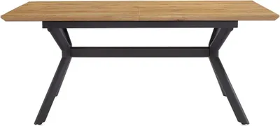 Produktbild von MASSIMO Esstisch ausziehbar, Synchronauszug, 260x100 cm, Wildeiche Melamin, Metall, schwarz