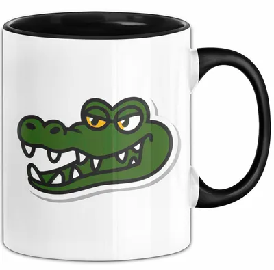 Produktbild von Krokodil Tier Tasse Geschenk Lustige Geschenkidee Spruch (Schwarz)