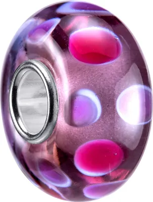 Produktbild von MATERIA by Matthias Wagner Glas Bead Anhänger rosa pink mit Punkten 1657