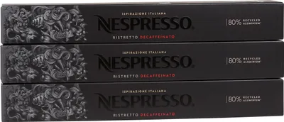 Produktbild von Kaffeekapseln Ristretto Decaffeinato, entkoffeinierter NESPRESSO 30 Kapseln