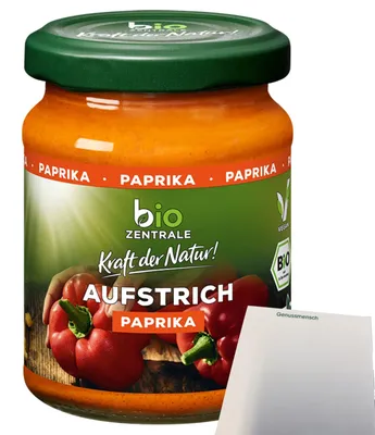 Produktbild von biozentrale Aufstrich Paprika (125g Glas) + usy Block