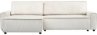 Immagine prodotto di Divano angolare trasformabile e reversibile in velluto a coste "Montaigne" - 3 posti - Beige