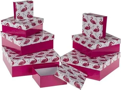 Produktbild von Pinke Geschenkboxen Motiv Flamingo