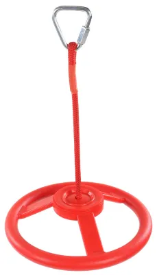 Zdjęcie produktu dla Siłownia dla dzieci, obrotowe koło, tworzywo sztuczne, kierowane, dla dzieci, ćwiczenia fitness na świeżym powietrzu z liną, czerwone