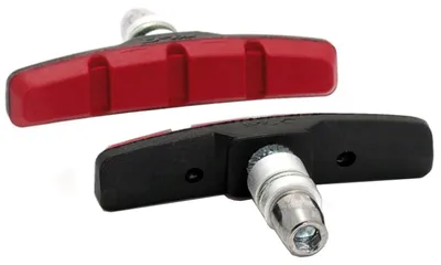 Image de XLC Patins de frein V-Brake BS-V01, jeu de 4, 70 mm, noir/rouge