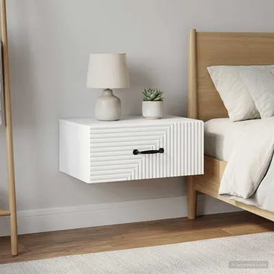 Obrázok produktu pre Maison Exclusive – Nástenný nočný stolík, 2 ks, biely, 49 x 34,5 x 20 cm