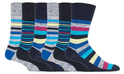 Produktbild von 6er Pack Herren Socken Comfort Ohne Gummi Bund | Gentle Grip Socken Baumwolle