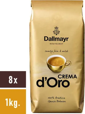 Produktbild von Dallmayr Crema d'Oro ganze Bohne 8 x  1 kg, Kaffee, Medium geröstet