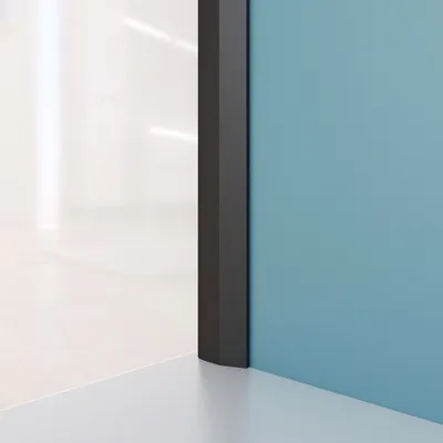 Image de Jeu de 2 Profilés de finition en Aluminium Noir Mat pour Panneaux Muraux - 10x5x2100 mm