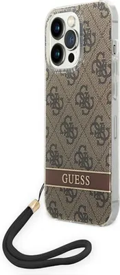 Produktbild von Guess GUOHCP14XH4STW iPhone 14 Pro Max 6,7  braun / braunes Hardcase 4G Print Strap Handyhülle