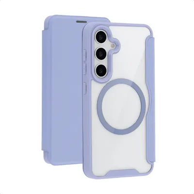Productafbeelding van imoshion Transparante Bookcase met MagSafe voor de Samsung Galaxy S25 / S24 - Lila