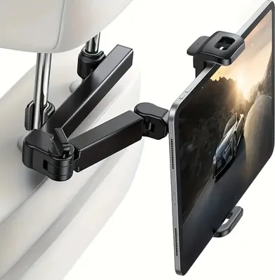 Produktbild von 360° drehbare Tablet-Halterung für die Kopfstütze im Auto - passend für Geräte von 11,94-32,77 cm, sichere und einstellbare Halterung für Reisen