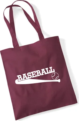 Produktbild von Huuraa Jutebeutel Baseball Baseballschläger 10 Liter Burgundy Baumwolle Tasche Geschenkidee