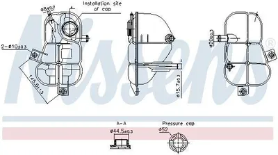 Obrázek produktu pro Vyrovnávací nádrž chladicí kapaliny NISSENS pro FIAT Seicento / 600 hatchback (187) Chladicí kapalina 996253