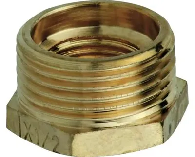 Produktbild von sanicomfort Reduzierstück, Messing blank, 33,7mm (1") AG x 26,9mm (3/4") IG, Gewindefitting für Sanitärinstallationen