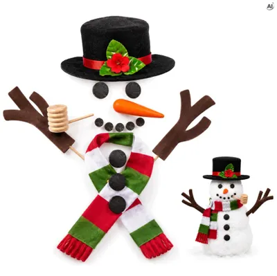 Schneemann Dekorationsset 16-teilig – Winter Schneemann Zubehör für Kinder