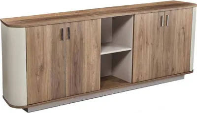 Zdjęcie produktu dla Sideboard Büroschrank Anrichte Beistellschrank Beige Braun Arbeitszimmer
