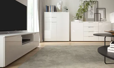 Produktbild von Wohnzimmer-Set Paris Wohnwand 3-teilig weiß Hochglanz grifflos