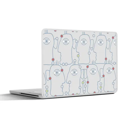 Produktbild von MuchoWow® Laptop Aufkleber Sticker Cover Strichzeichnung - Gesicht - Muster 40x30 cm - Laptop Dekoration - Selbstklebend