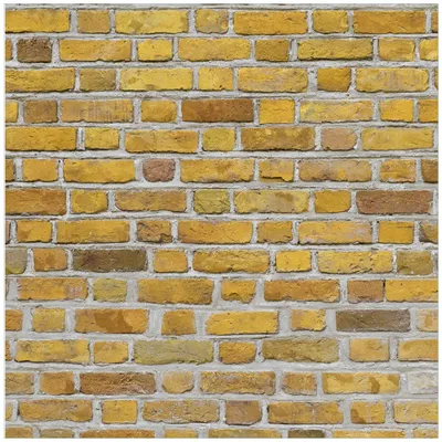 Produktbild von Wallario Premium Glasbild, freischwebende Optik, kräftige Farben, Größe 50 x 50 cm Motiv Ziegelsteinwand in gelb - Backsteine