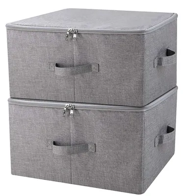 Aufbewahrungsbox mit Deckel, stapelbar, dunkelgrau, 2 St.