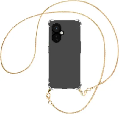 Produktbild von Handykette Backcover-Schutzhülle mit Band (Metall goldfarben) für OnePlus Nord CE 3 5G (6.7'') - goldfarbene Snake-Kette