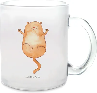 Produktbild von Mr. & Mrs. Panda Teetasse Katze Umarmen - Transparent - Geschenk, Katzen, Tee Tasse, Cats, Cat, Familie, Trinkglas, Pott, Häferl, Haferl