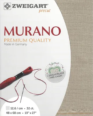 Produktbild von Zählstoff MURANO Zweigart Precut 32 ct. 3984 Farbe 779 graubeige, Handarbeitsstoff für Stickerei 48x68 cm
