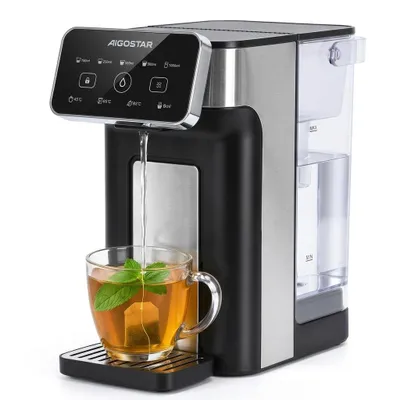 Produktbild von Aigostar 3L Heißwasserspender aus Edelstahl – Instant-Wasserkocher mit 3s Turbo-Aufheizung, Filterfach, 1000ml Dauerbezug & LED-Touch, BPA-frei