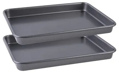 Backblech-Set 2-teilig, 39,5 x 27 cm, Karbonstahl, antihaft, tiefgrau