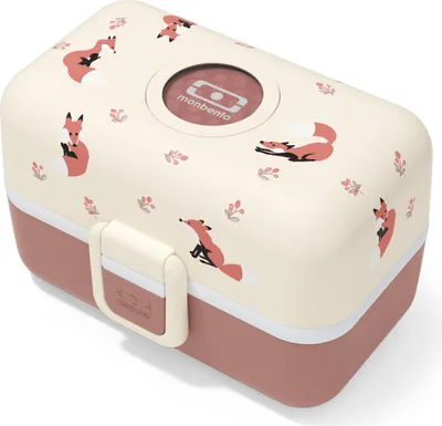 Produktbild von MONBENTO Kinder Brotdose TRESOR 16 x 9.2cm Fuchs Altrosa Lunch Bentobox 0.8L