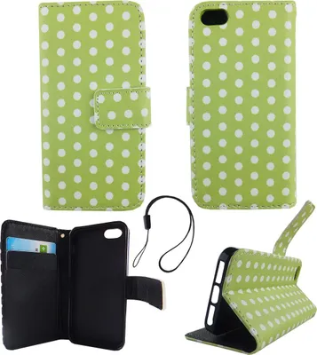 Zdjęcie produktu dla Etui na telefon komórkowy Etui na telefon komórkowy Apple iPhone 5 / 5s / SE Polka Dot Green White