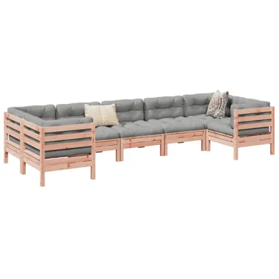 Produktbild von Möbel 7-tlg. Garten-Sofagarnitur mit Kissen Massivholz Douglasie - Balkonmöbel 3299623